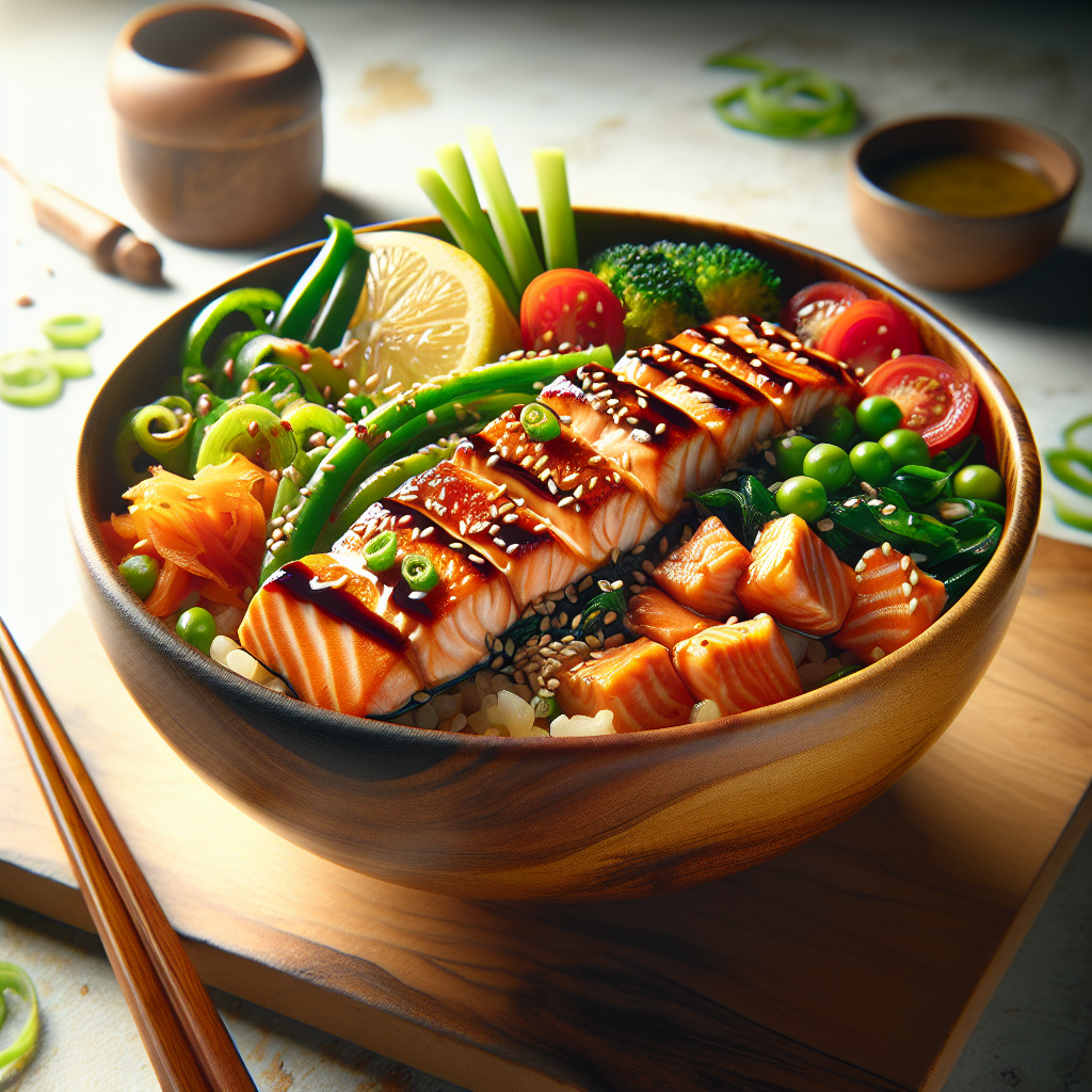 Asian-Style Air Fryer Salmon Teriyaki Bowls