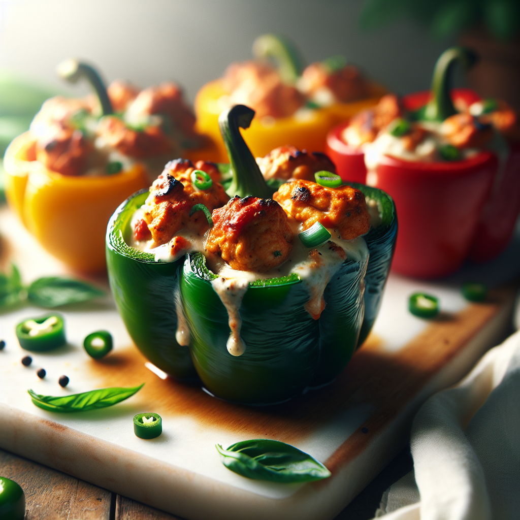 Buffalo Chicken Stuffed Bell Peppers