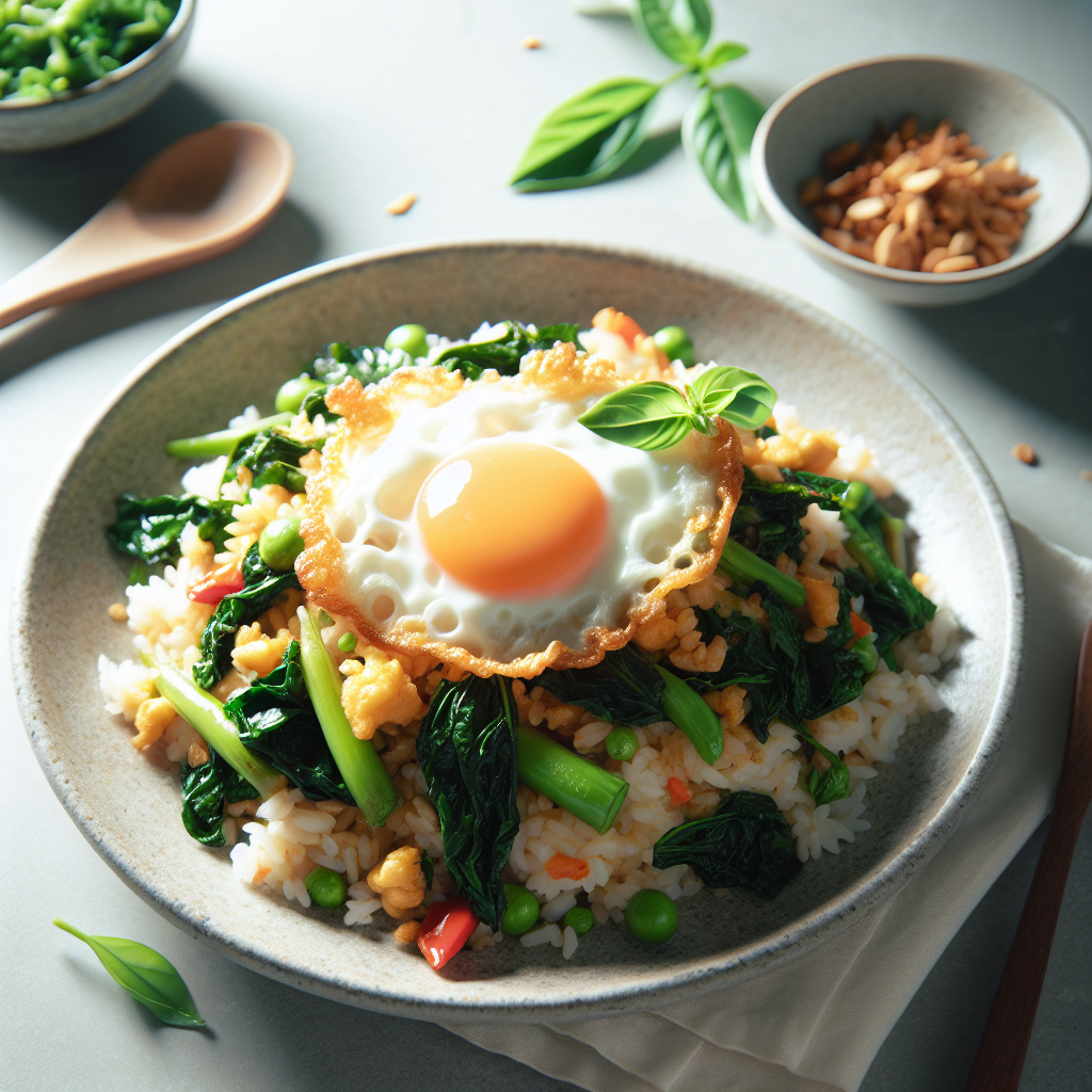 Thai Basil Fried Rice with Crispy Egg