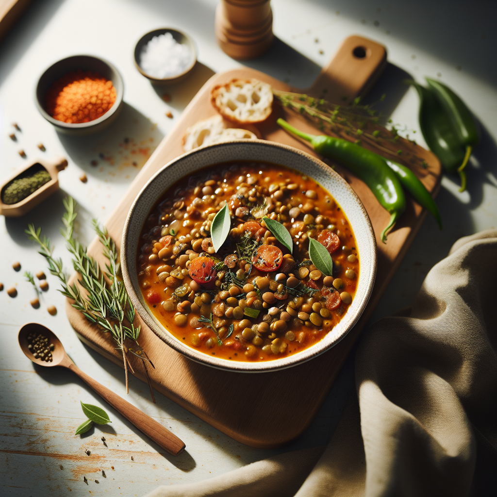 Medelhavslinsgryta med Örter