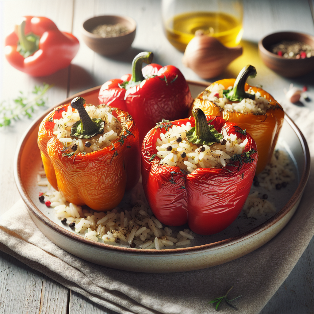 Mediterranean Stuffed Peppers with Herbed Rice