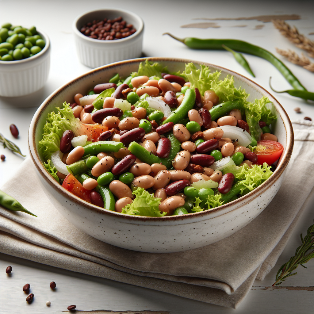 Amerikansk Trebönssallad med Protein