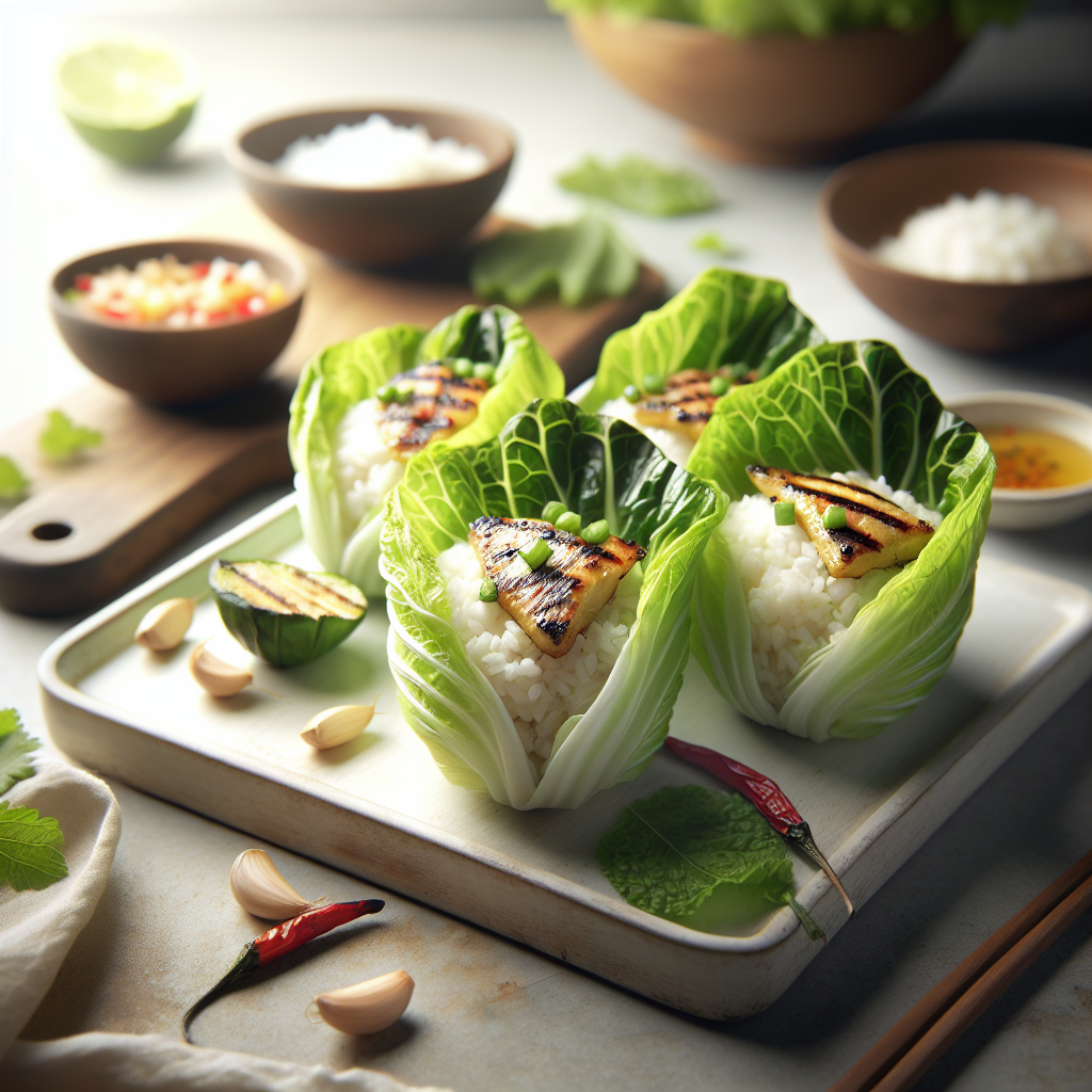 Thai-Style Grilled Rice Lettuce Cups