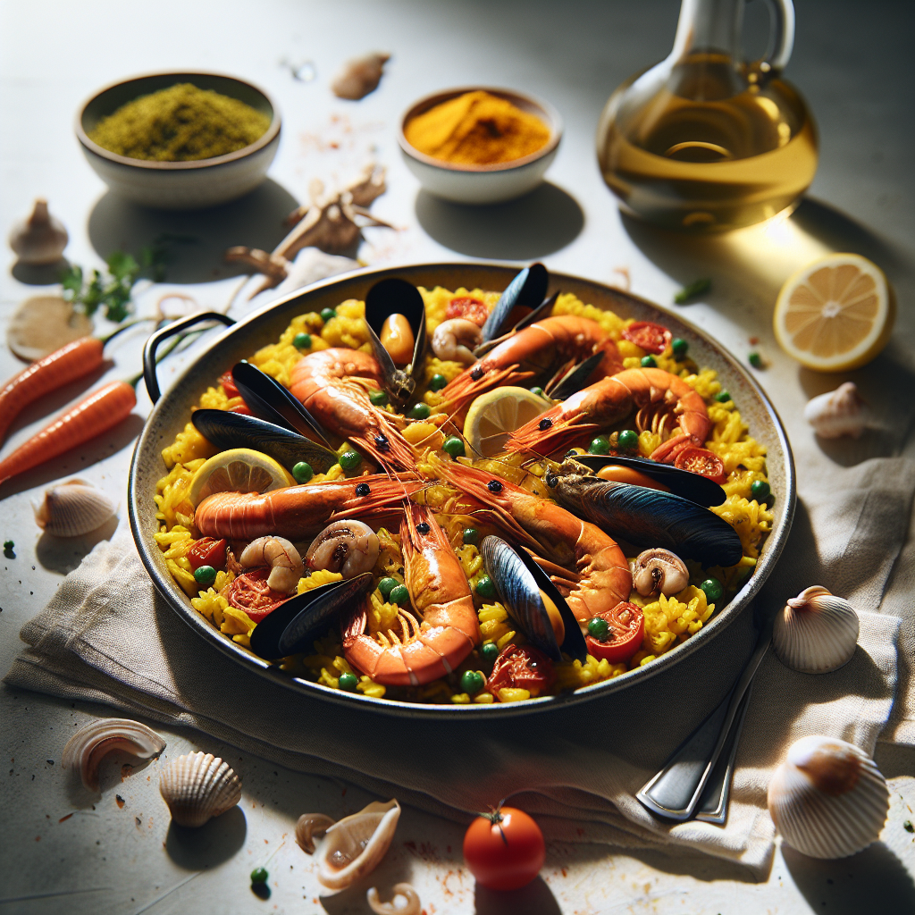 Spanish Seafood Paella with Saffron