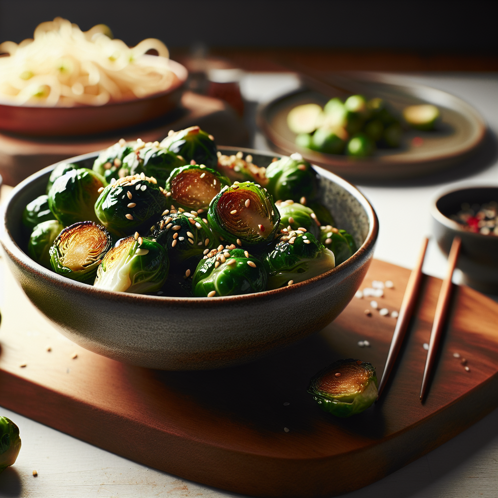 Asian Sesame Glazed Air Fryer Brussels Sprouts