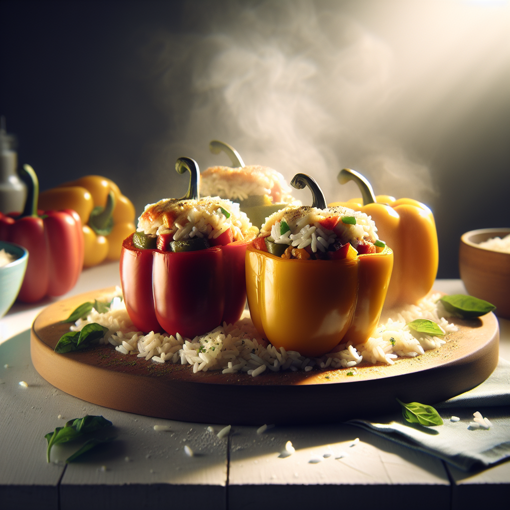 Slow Cooker Greek Stuffed Bell Peppers with Rice