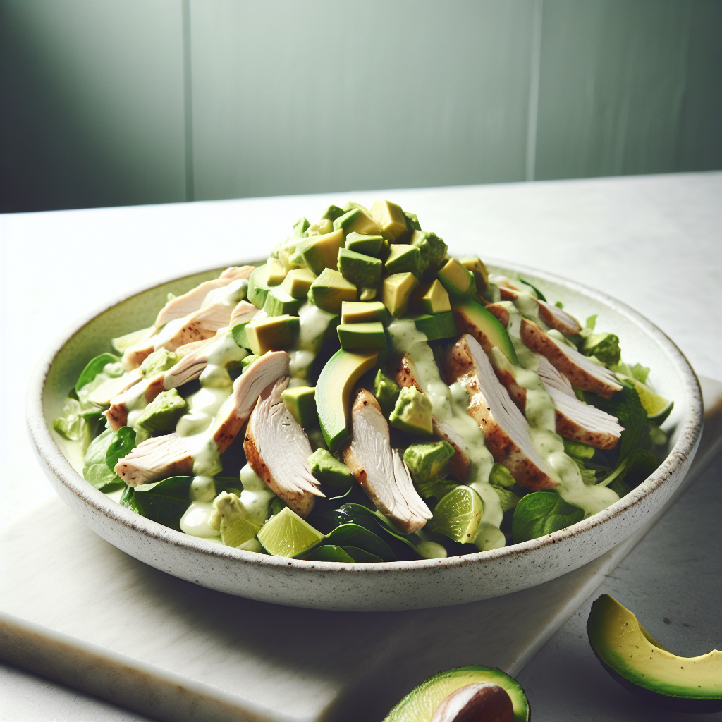 Mexican Chicken Salad with Avocado Lime Dressing