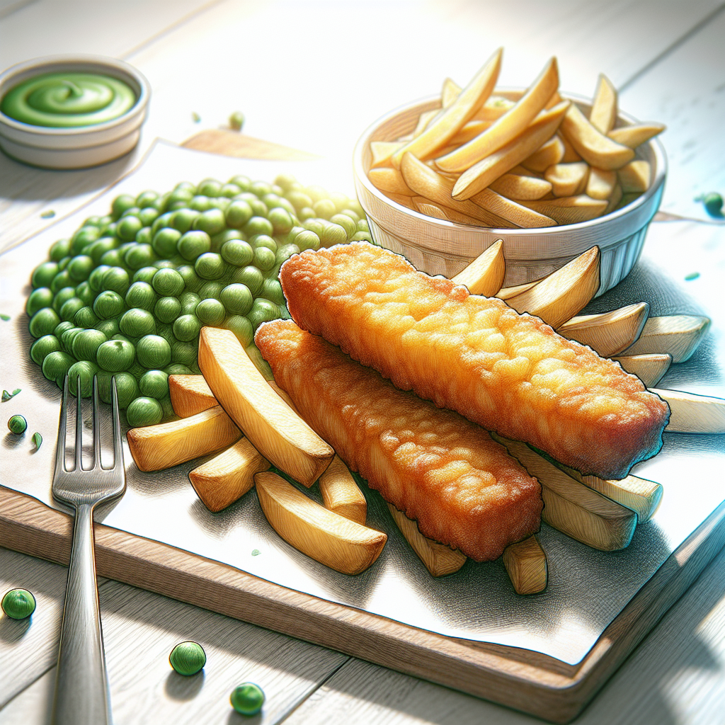 Air Fryer Fish and Chips with Mushy Peas