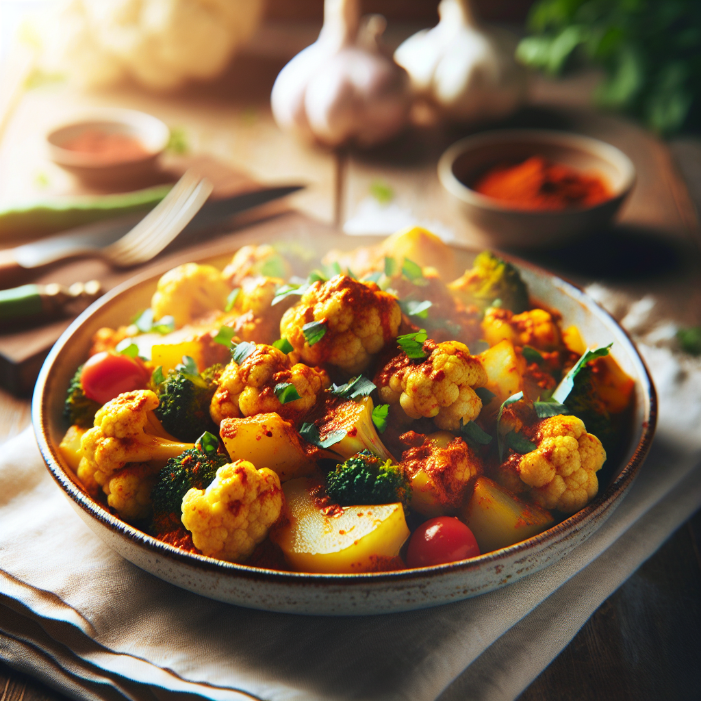 Indisk Krydret Blomkål og Poteter