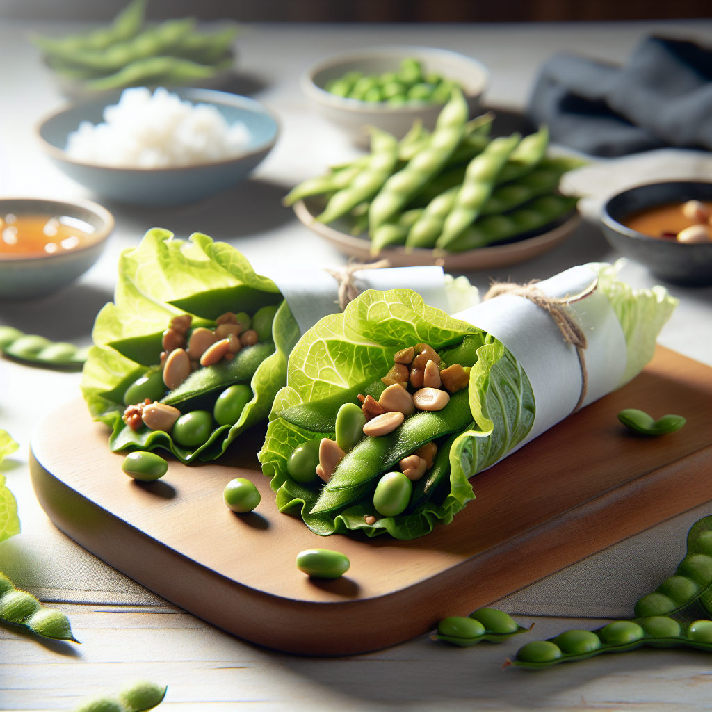 Thai-Style Edamame and Peanut Lettuce Wraps