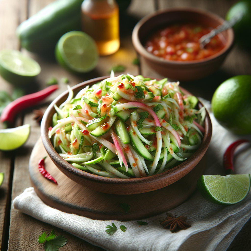 Fresh Mexican Jicama Slaw with Lime-Chili Dressing
