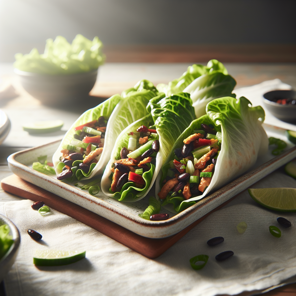 Asian-Style Sheet Pan Black Bean Lettuce Wraps