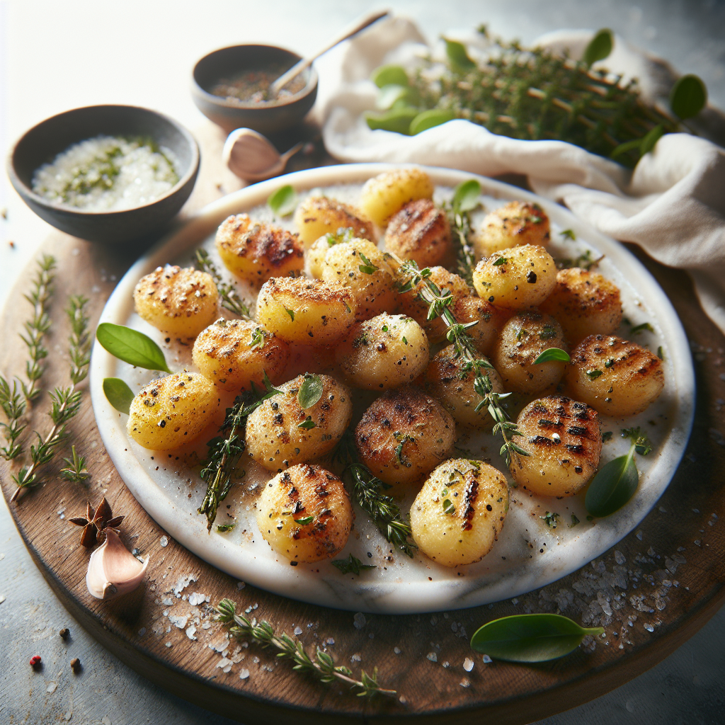 French Herb-Crusted Grilled Gnocchi