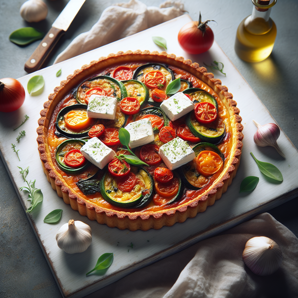French Ratatouille Tart with Goat Cheese