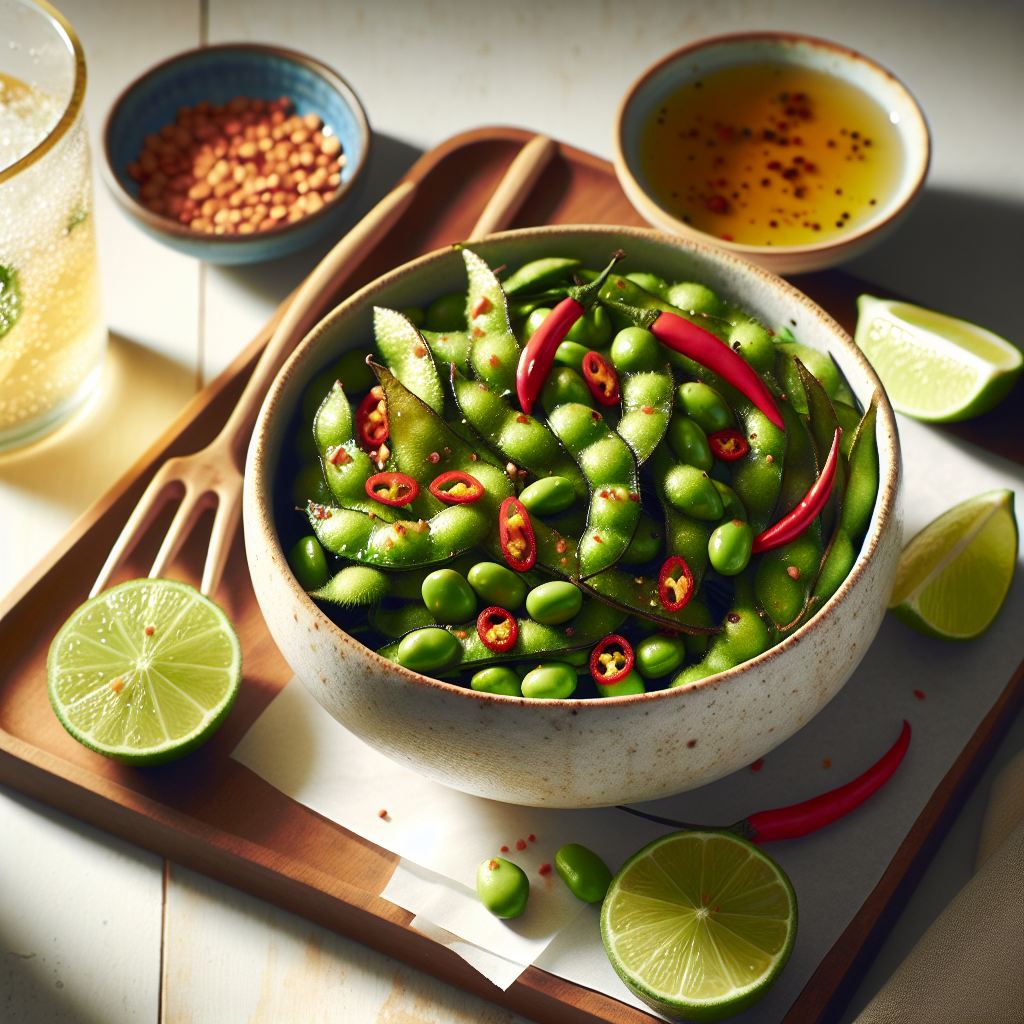 Thai-Style Air Fryer Edamame with Lime and Chili