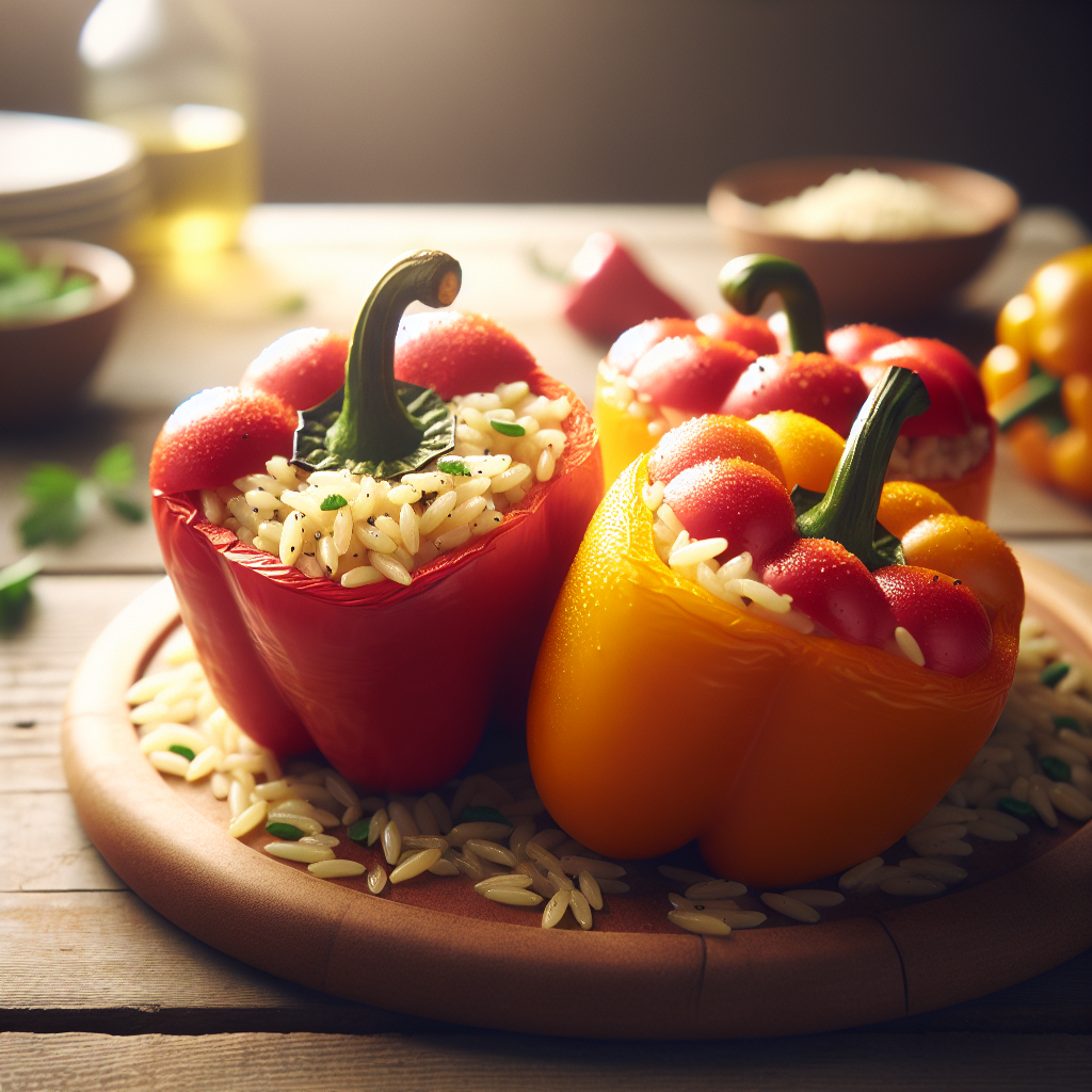 Medelhavsfyllda Paprika med Orzo