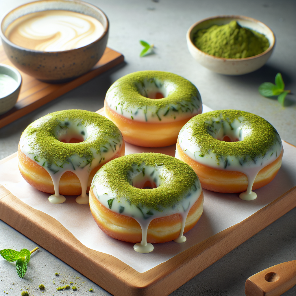 Air Fryer Matcha White Chocolate Donuts