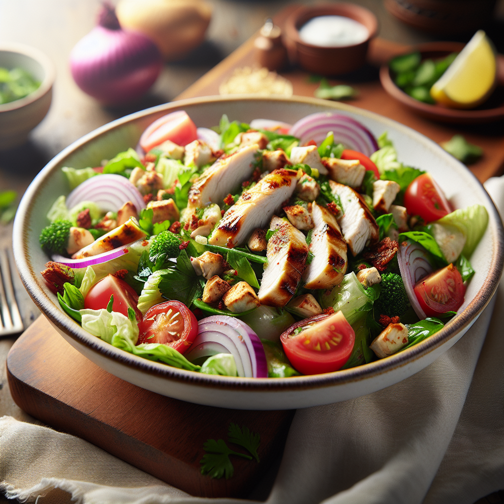 Lebanese Fattoush Chicken Salad