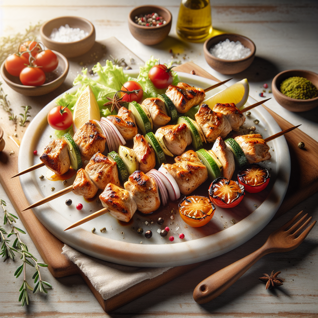 Mediterranean Air Fryer Chicken Souvlaki Skewers