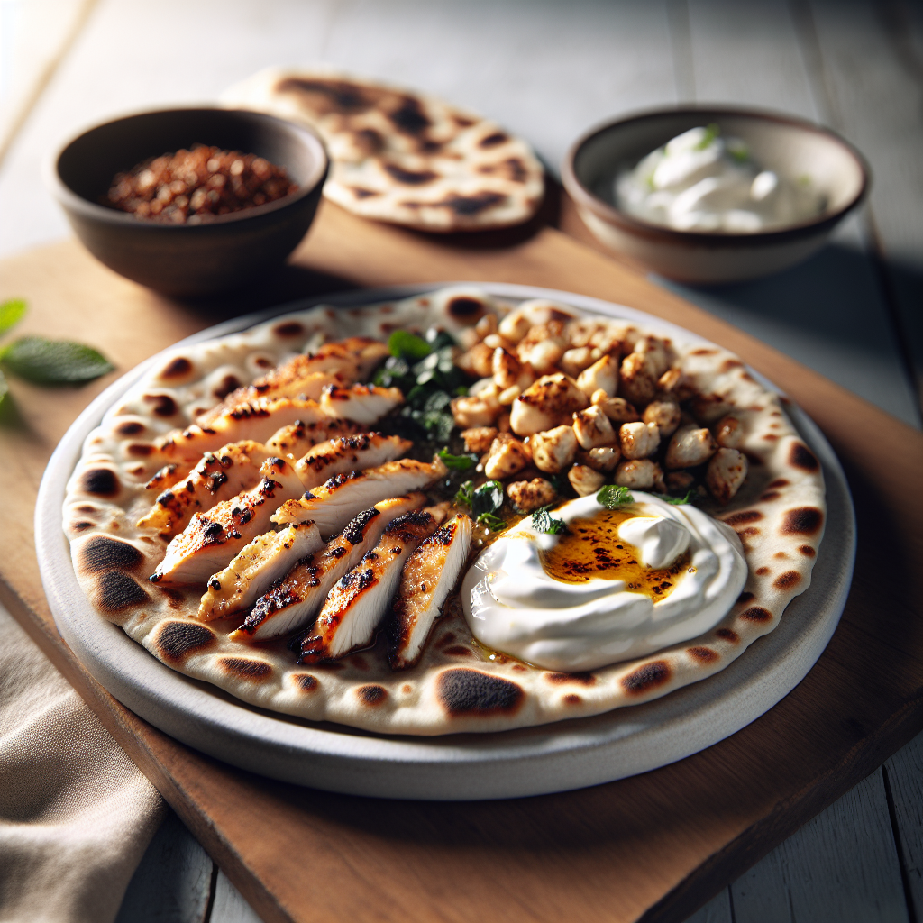 Sumac Chicken Flatbread with Labneh