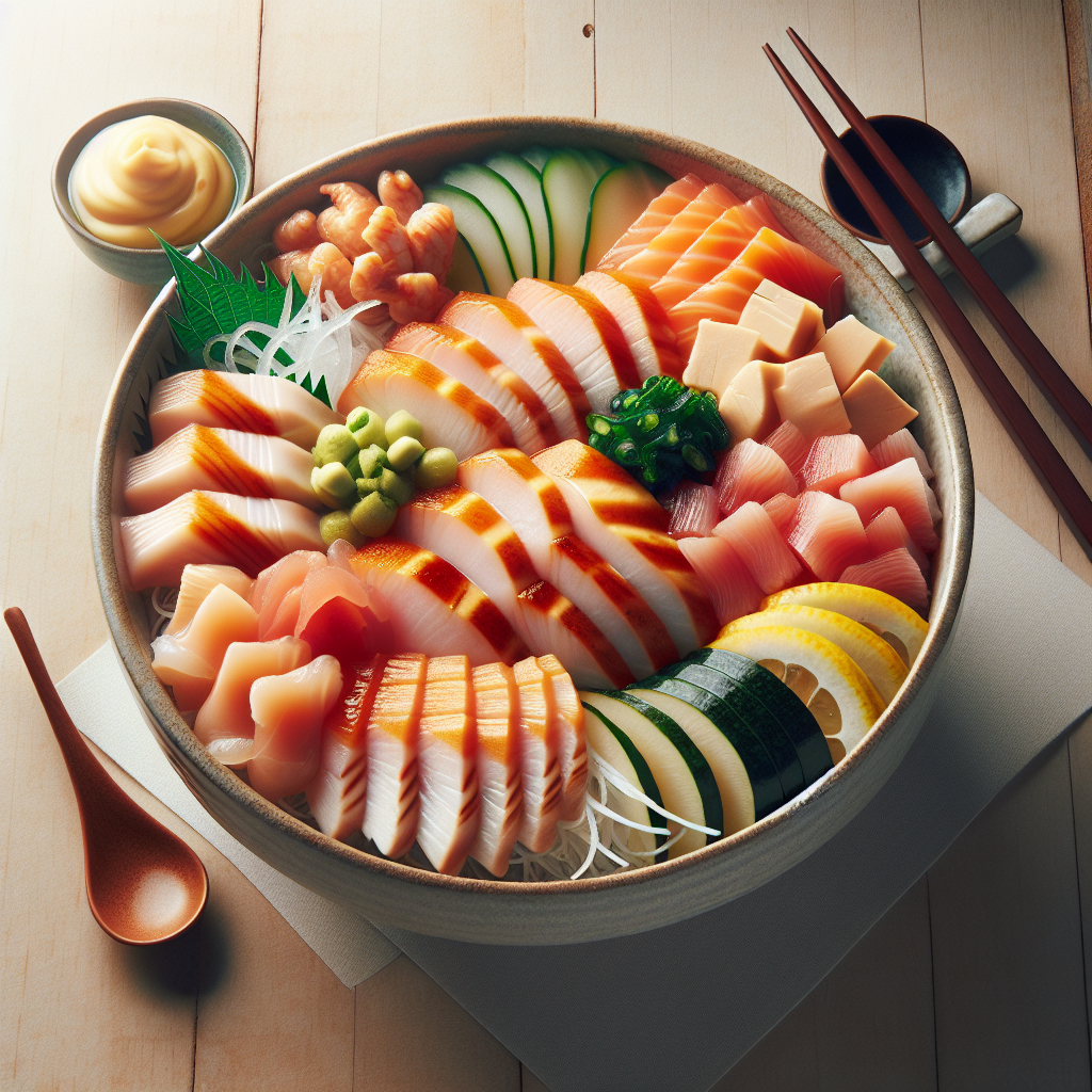Japanese Chicken Chirashi Sashimi Bowl