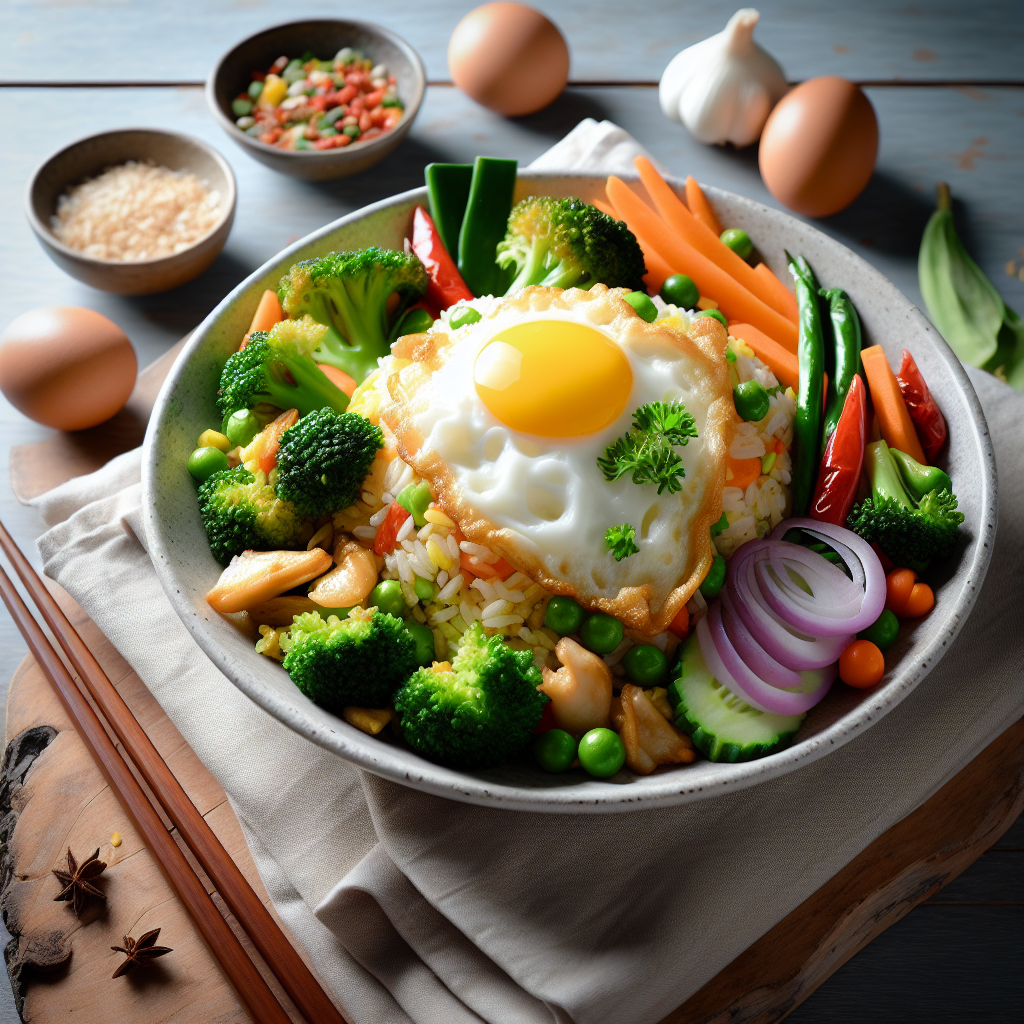 Asian-Style Egg Fried Rice with Vegetables