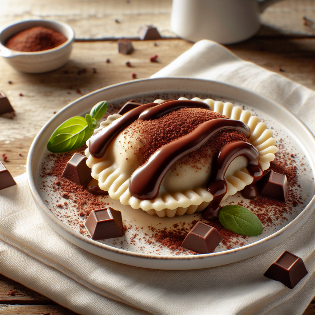 エアフライヤー チョコレート溶岩ラビオリ