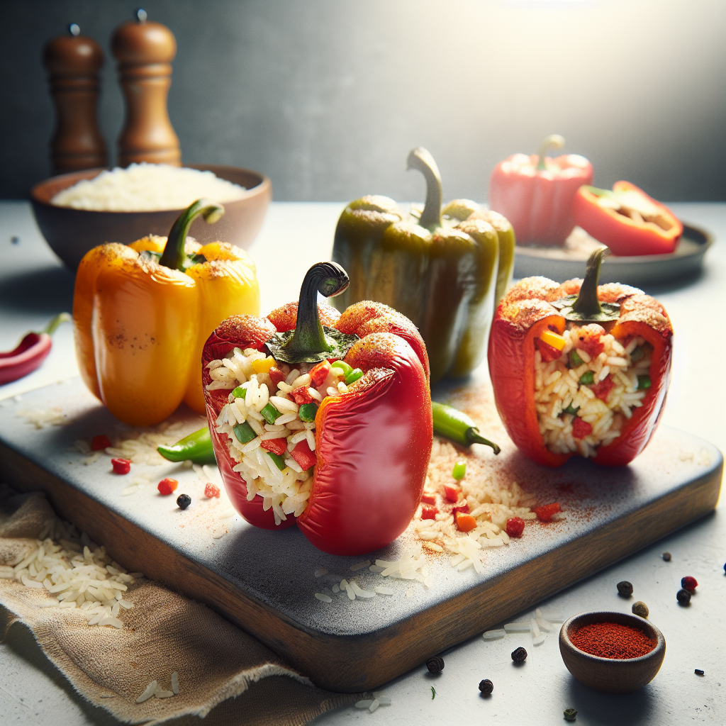Mediterranean Stuffed Rice-Stuffed Bell Peppers