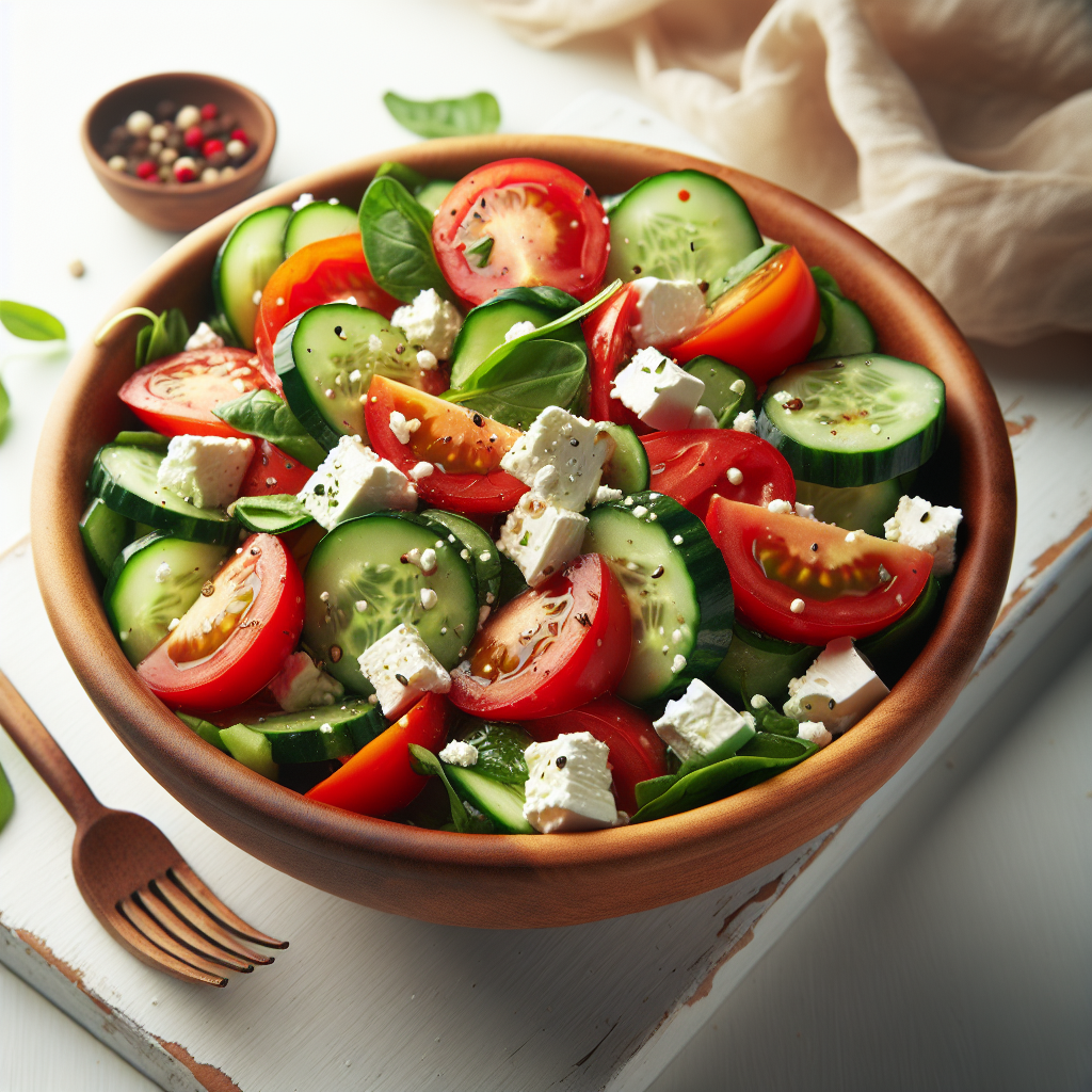 Mediterranean Cucumber Tomato Salad with Feta