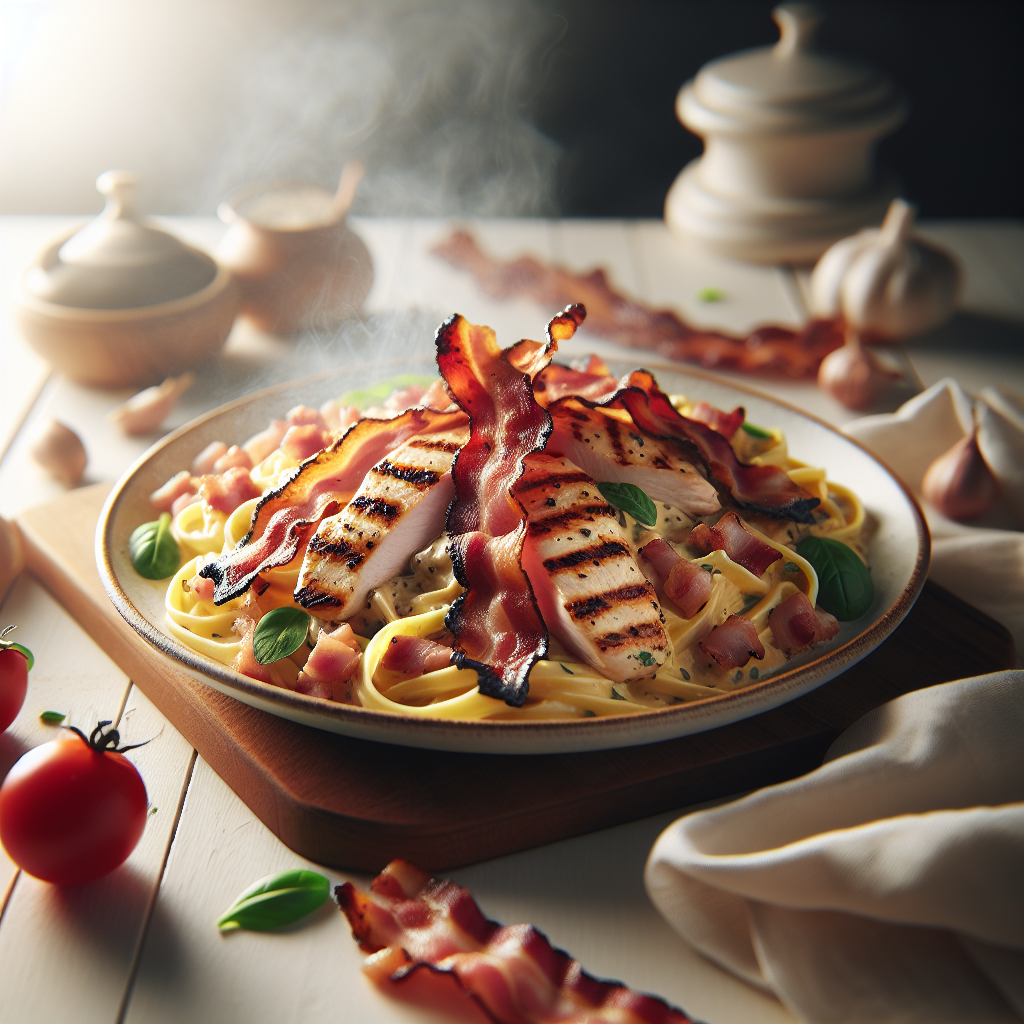 BBQチキンカルボナーラとスモーキーベーコン