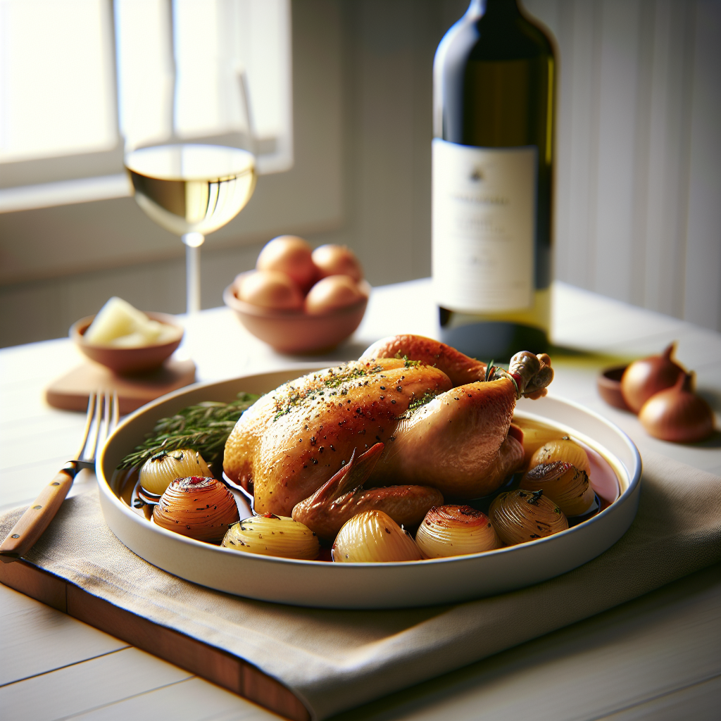 French Coq au Vin Blanc