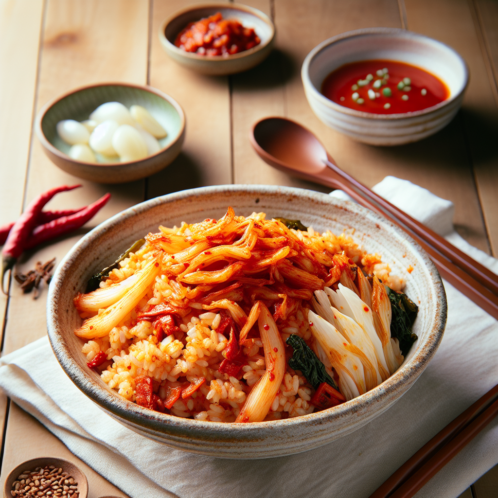 Korean Kimchi Fried Rice Bowl