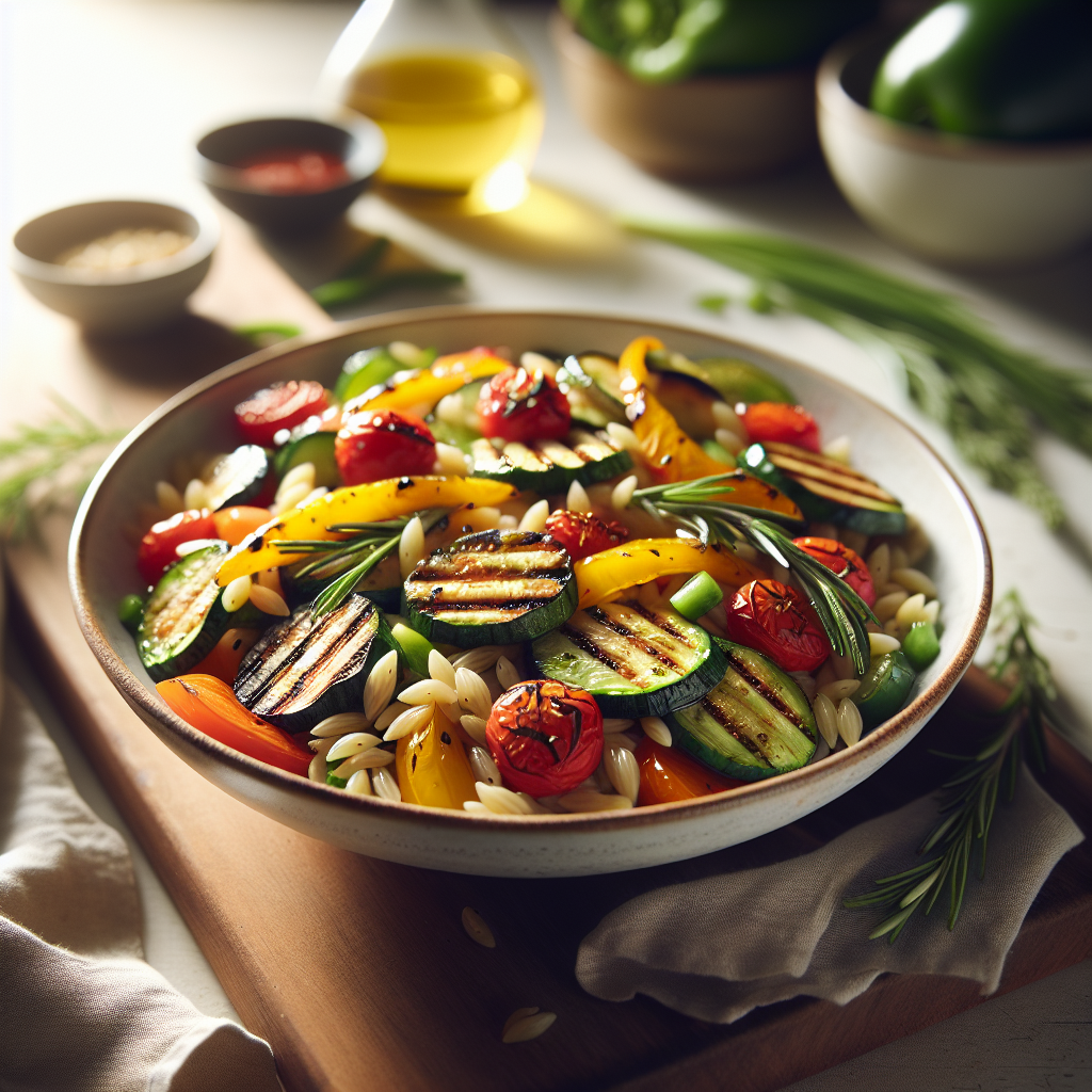 Medelhavsgrillade Grönsaksorzo Sallad