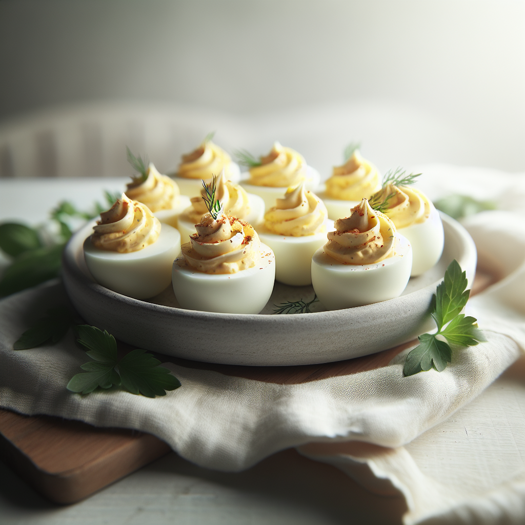 French Oeufs à la Diable (Deviled Eggs)