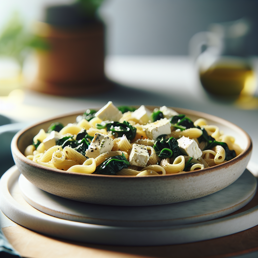 One-Pot Greek Pasta with Feta and Spinach
