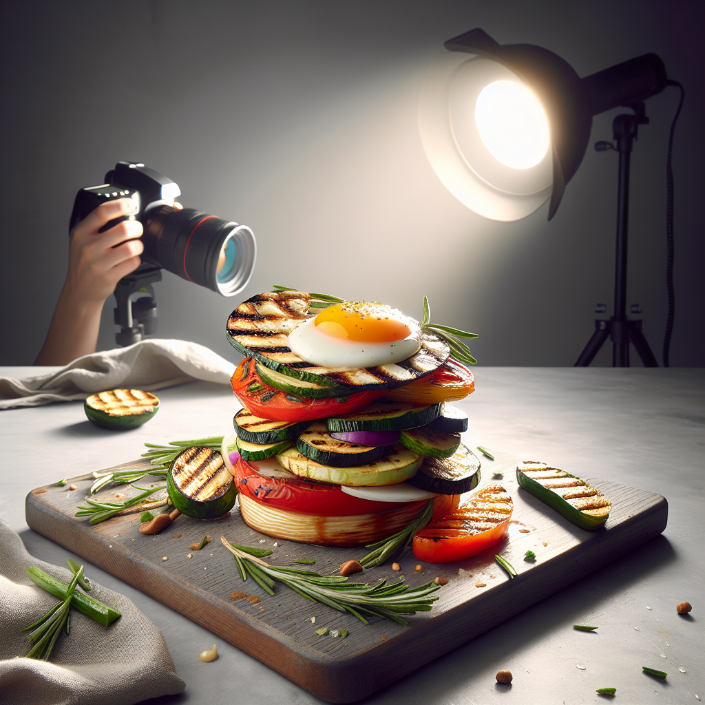Mediterranean Grilled Egg and Vegetable Stack