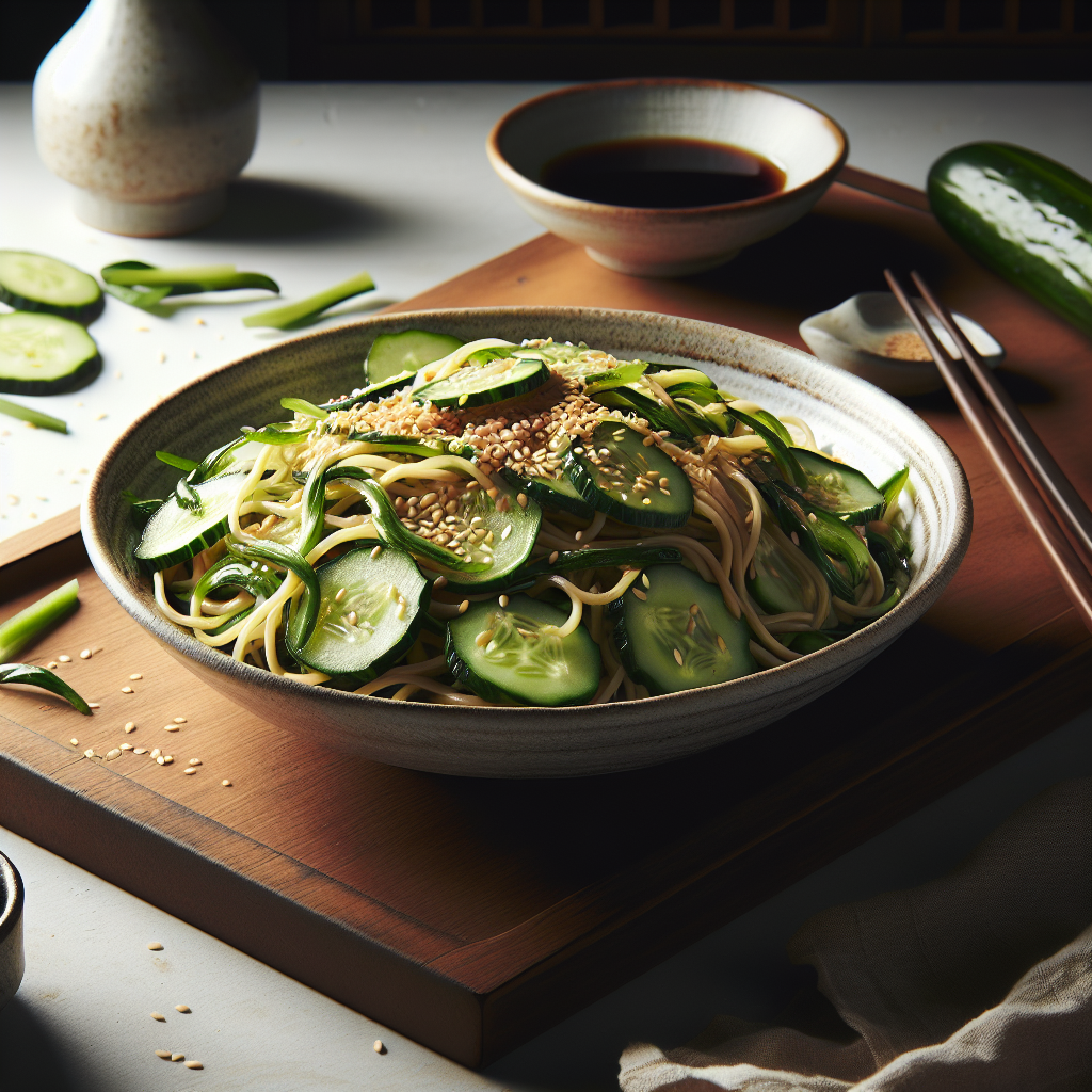 Asian Sesame Cucumber Noodle Salad