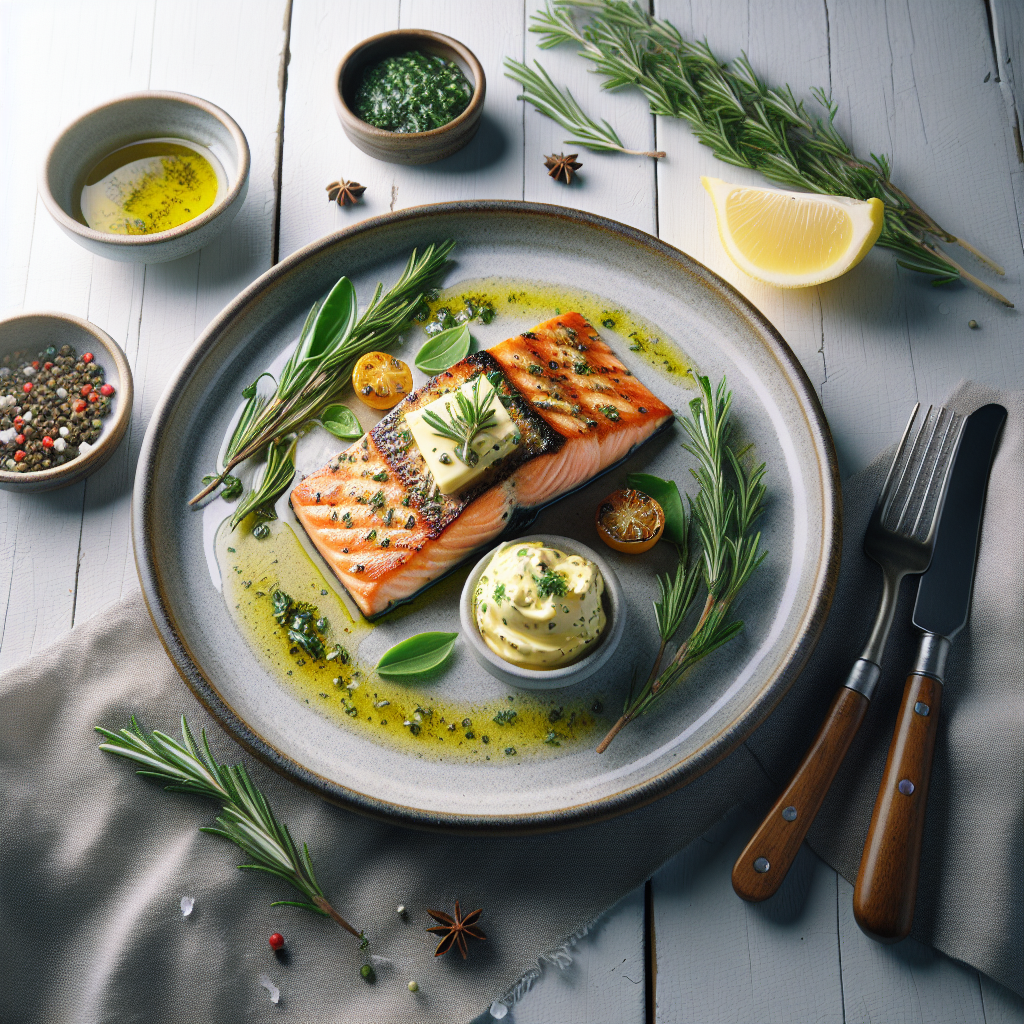 Grilled Salmon with French Herb Butter