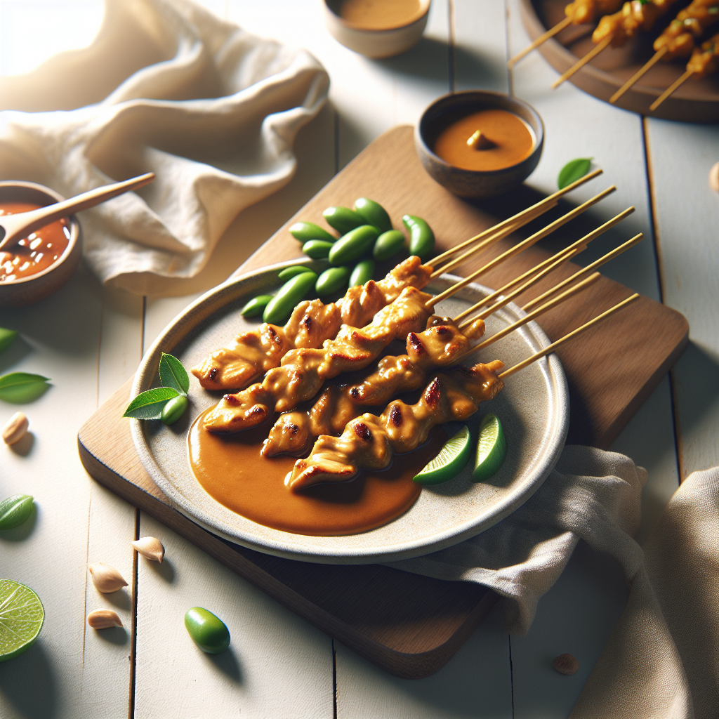 Thai Air Fryer Chicken Satay with Peanut Sauce