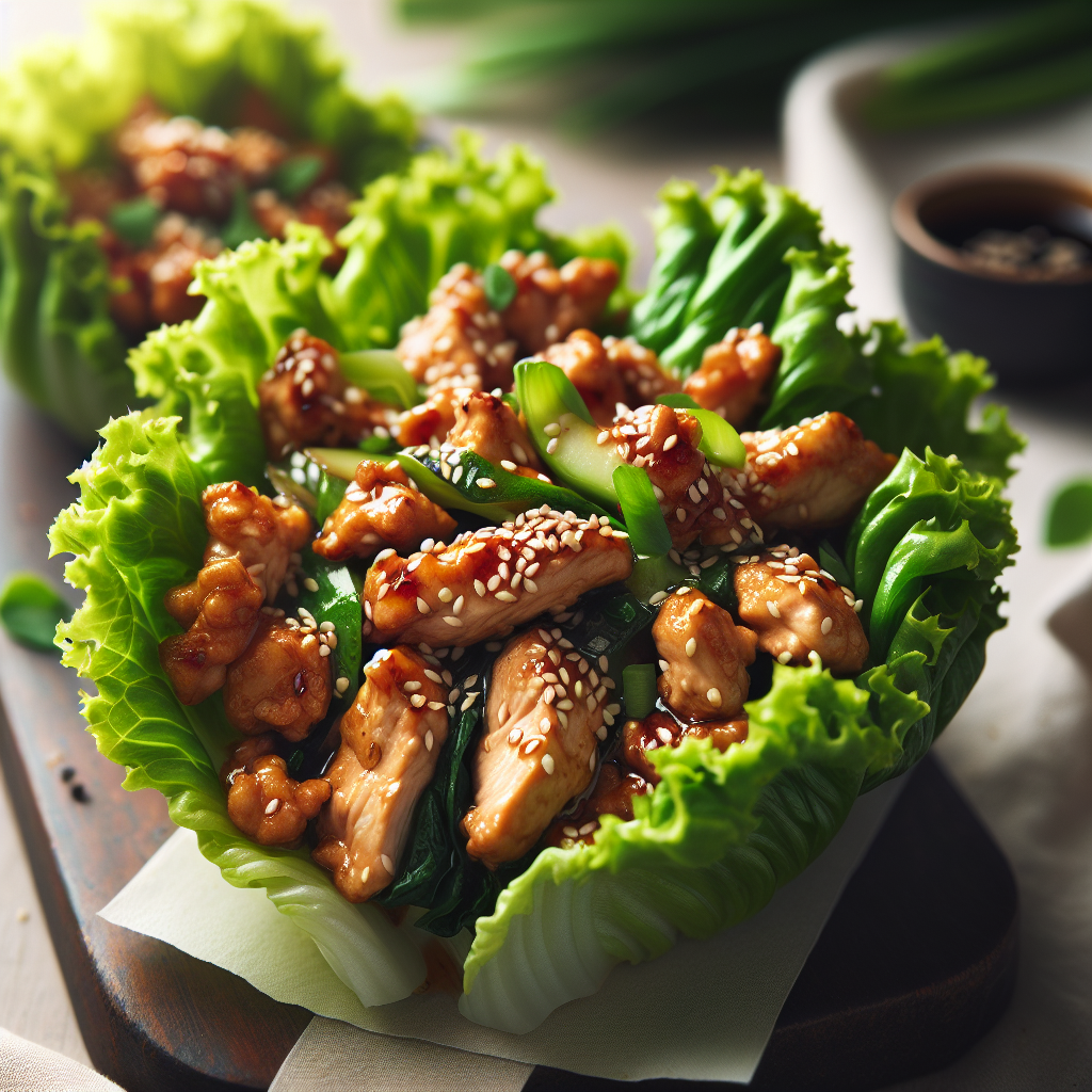 Asian Sesame Chicken Lettuce Cups