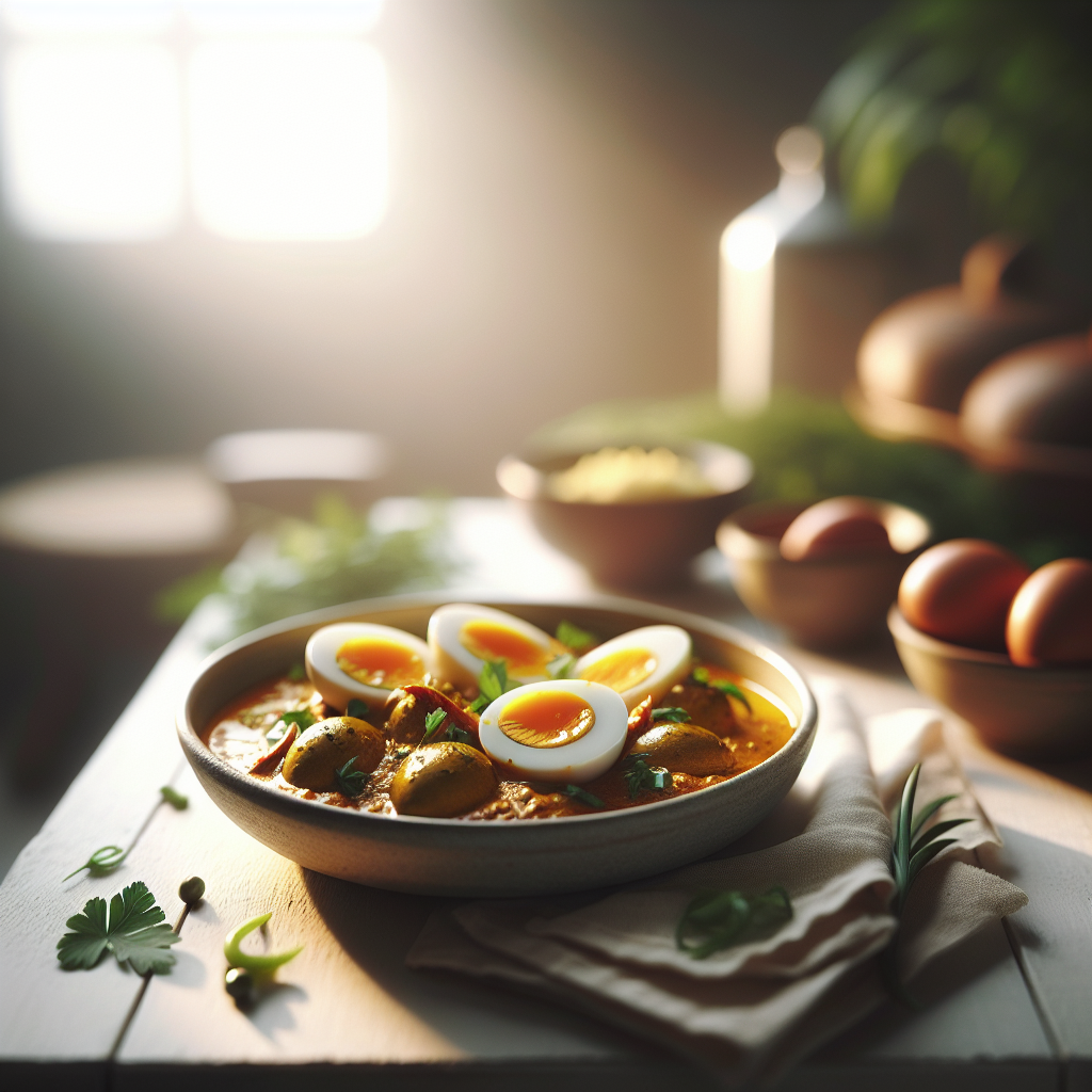 Indisk Krydret Egg Curry Én Gryte
