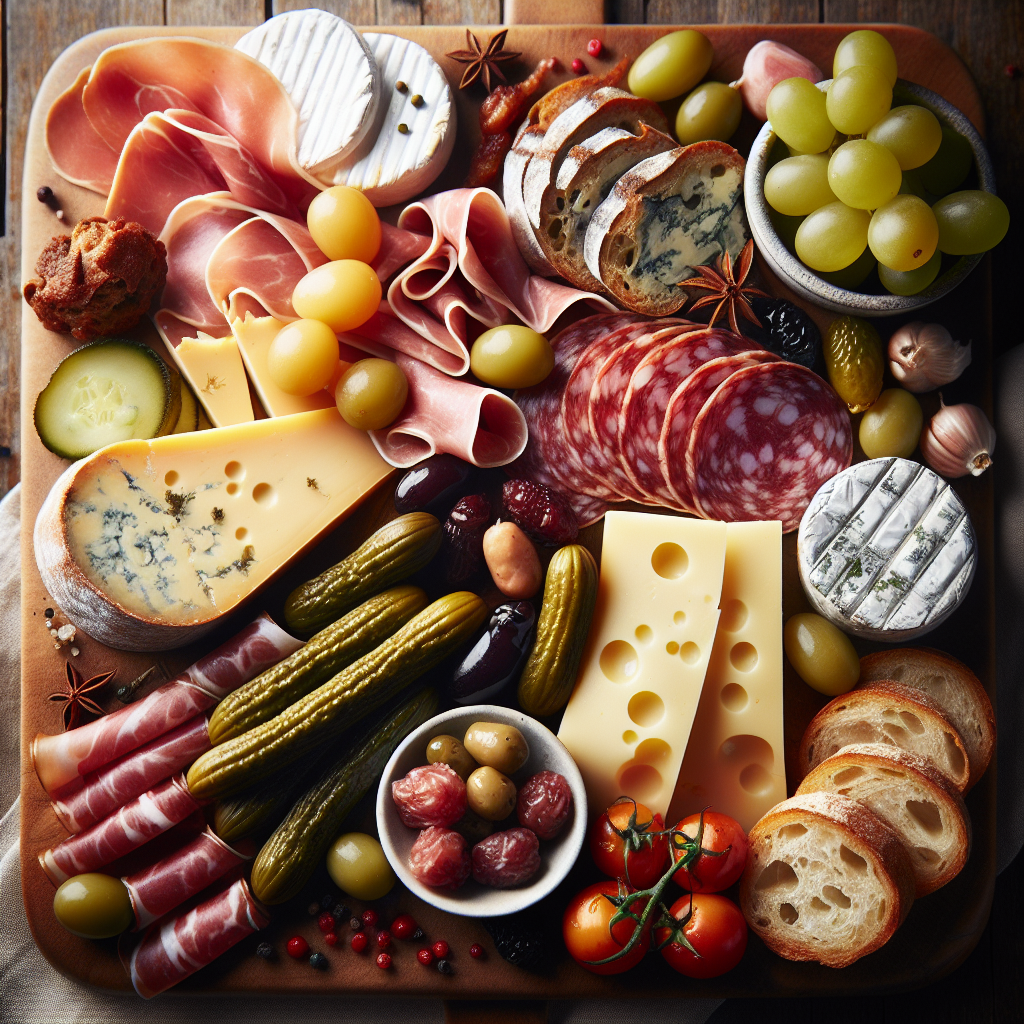 French Charcuterie Board with Cornichons
