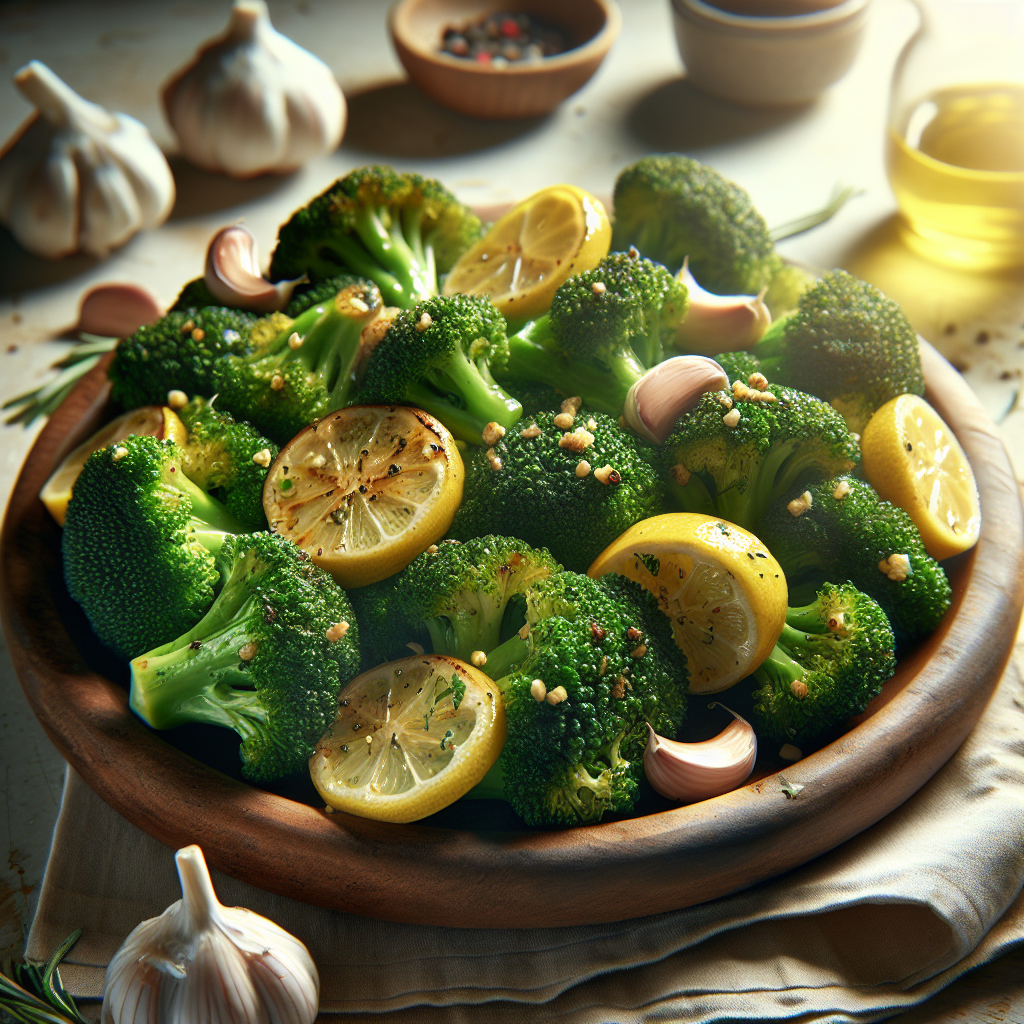 Grekisk Ugnsbakad Broccoli med Citron och Vitlök