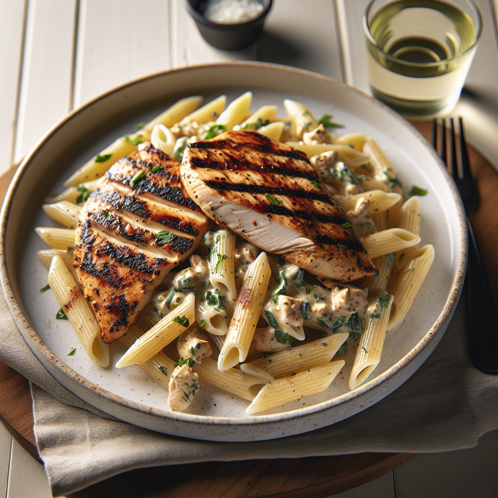 Grillad Cajun Kyckling Alfredo Penne