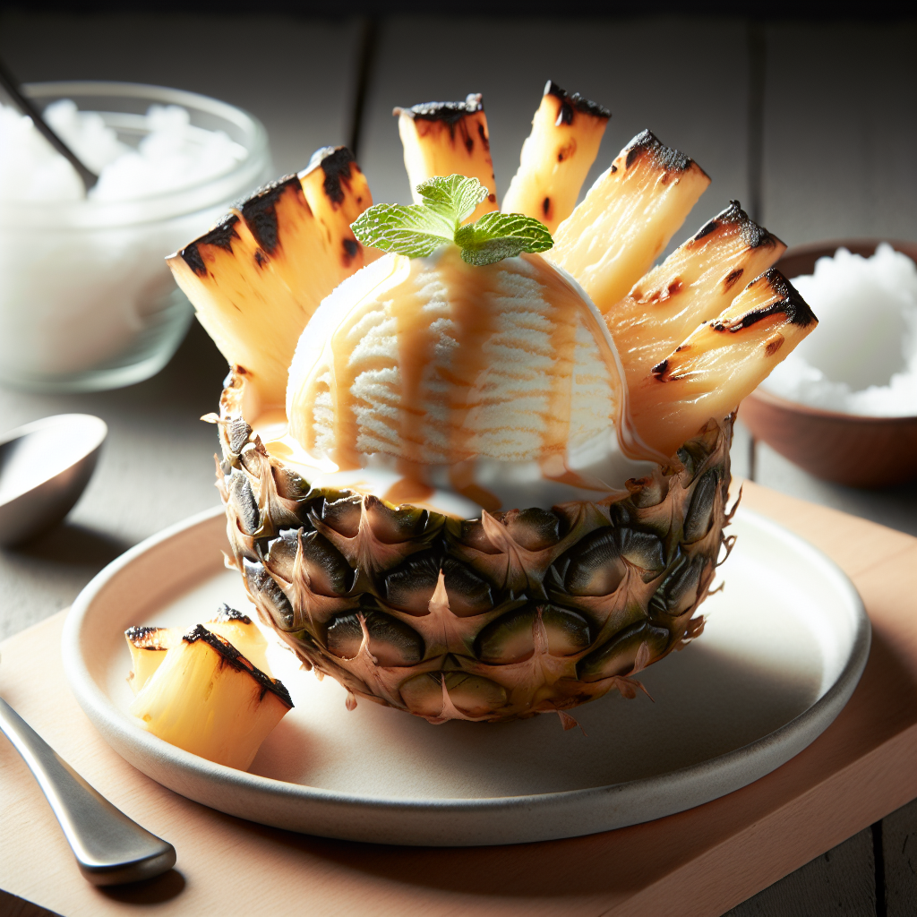 Grillad Ananas med Kokosglass Sundae