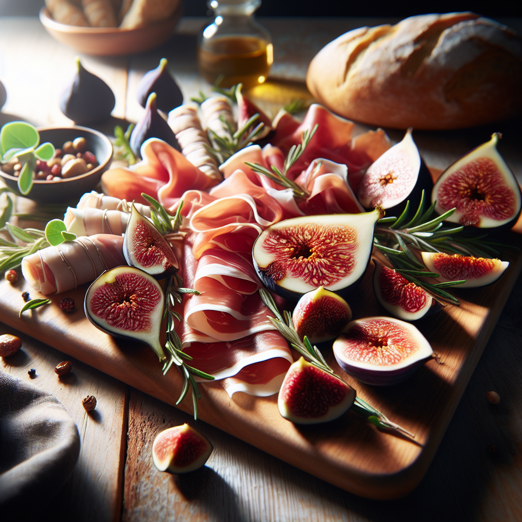 Medelhavs Prosciutto och Fikon Bricka