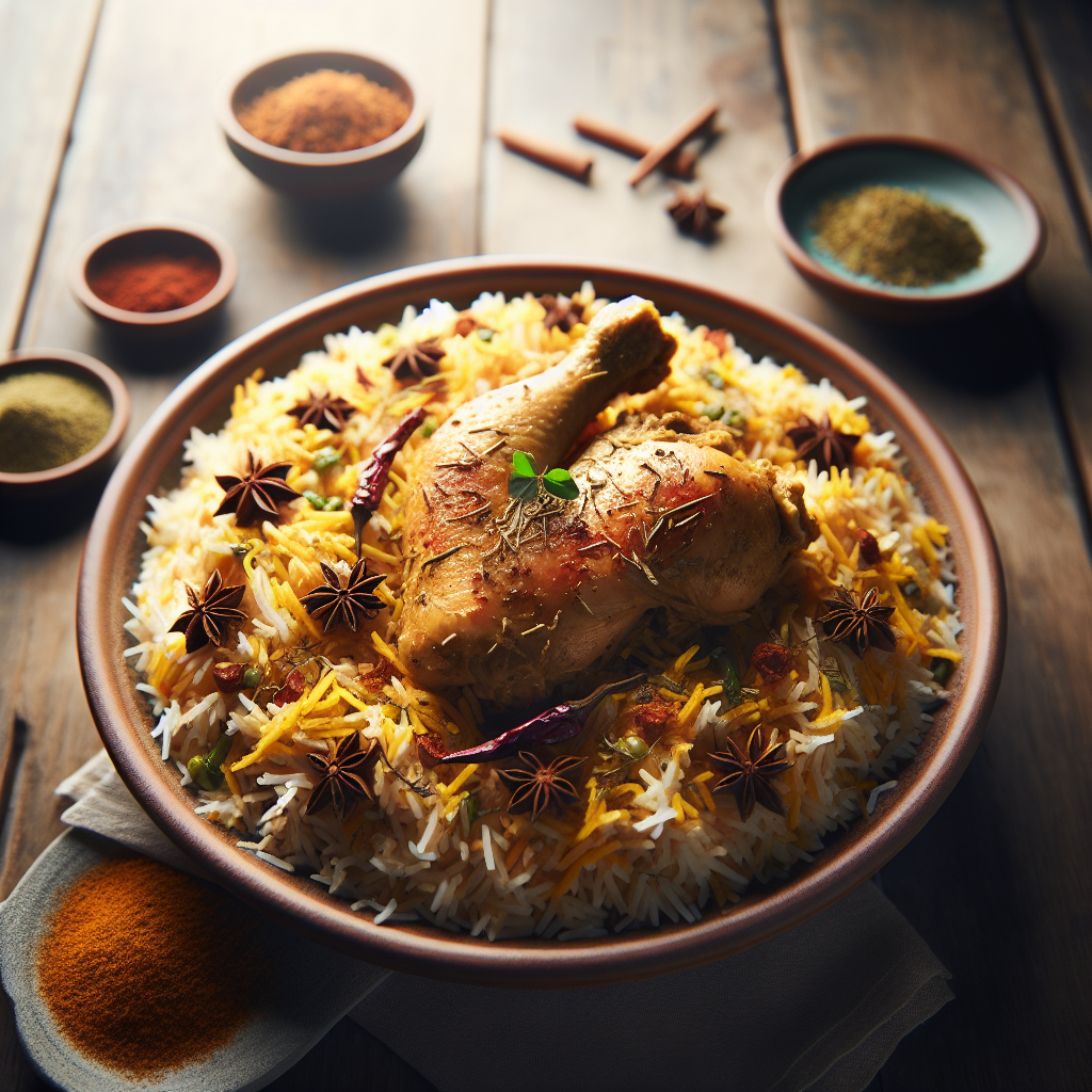 Indian Chicken Biryani with Aromatic Spices
