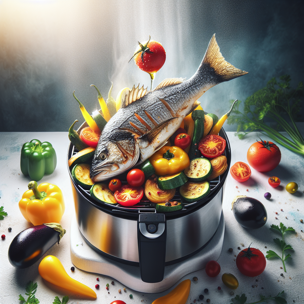 Havsabborre med Medelhavsgrönsaker i Airfryer