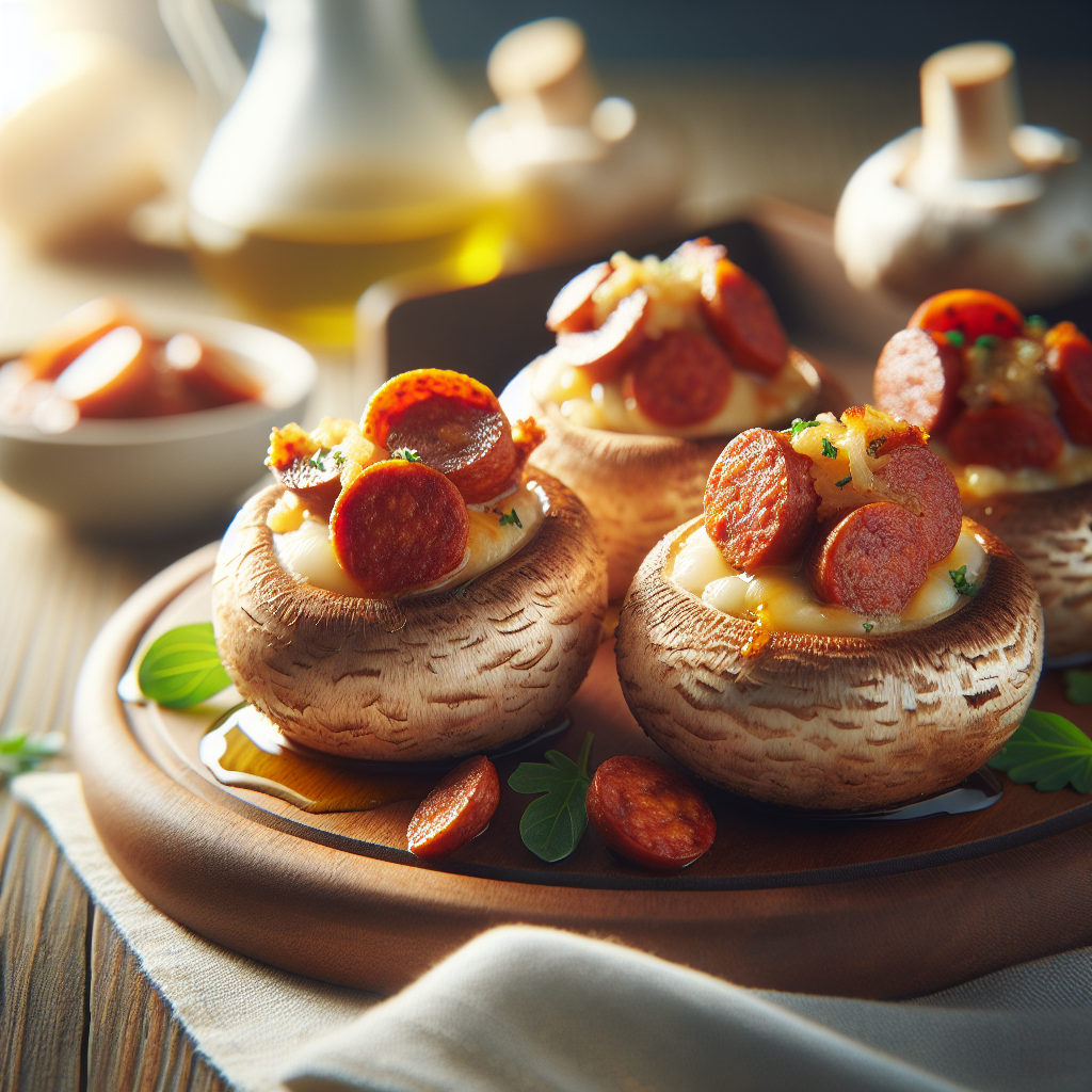 Spaanse Chorizo-Gevulde Champignons