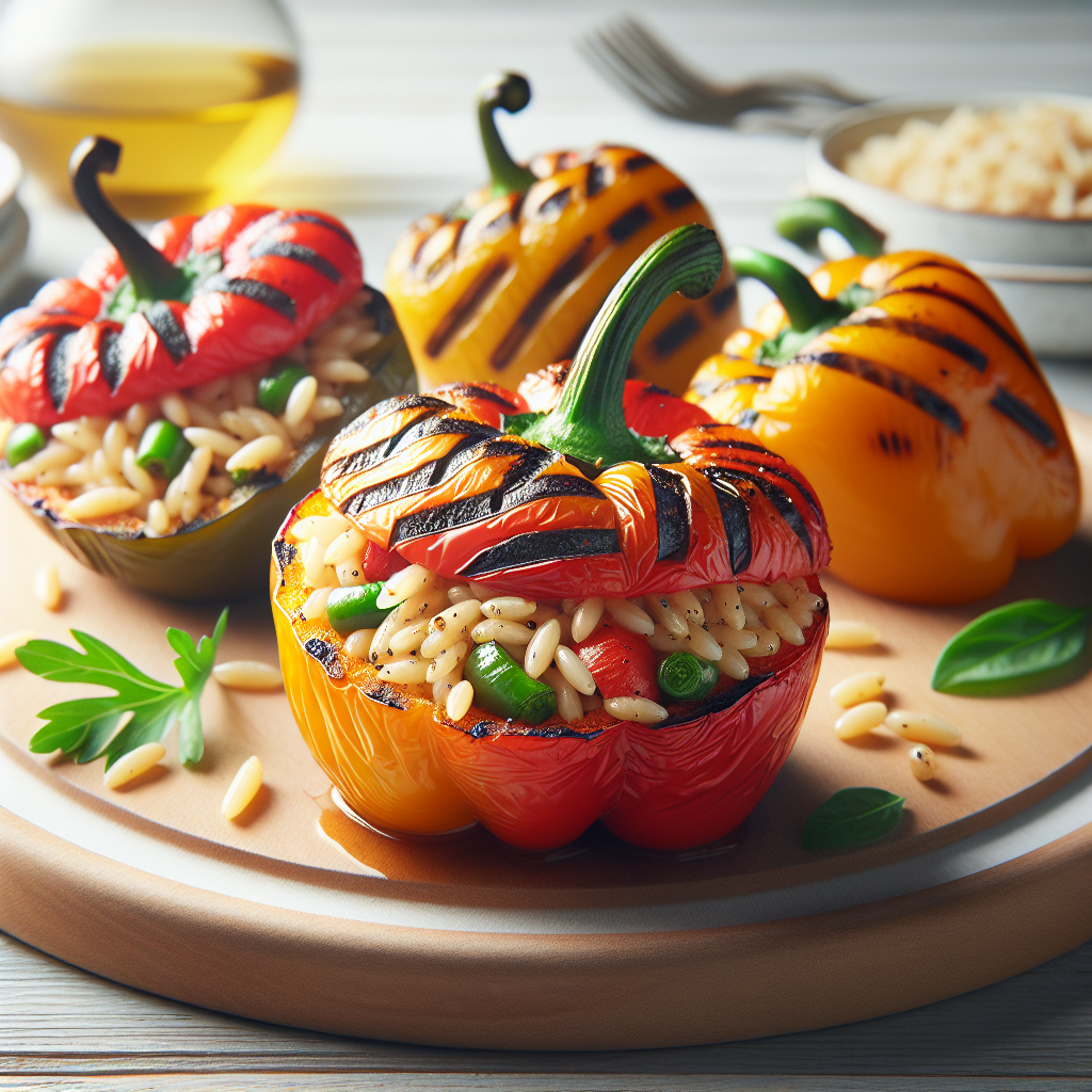Medelhavsgrillade Orzofyllda Paprika